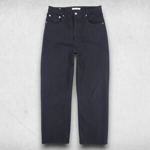 Levi's Premium Jeans Women's 30x27 Black Ribcage Straight High Rise Big E Preppy